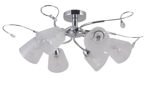 Люстра потолочная 76057/6C CHROME Natali Kovaltseva белая на 6 ламп, основание хром в стиле классический фото 2